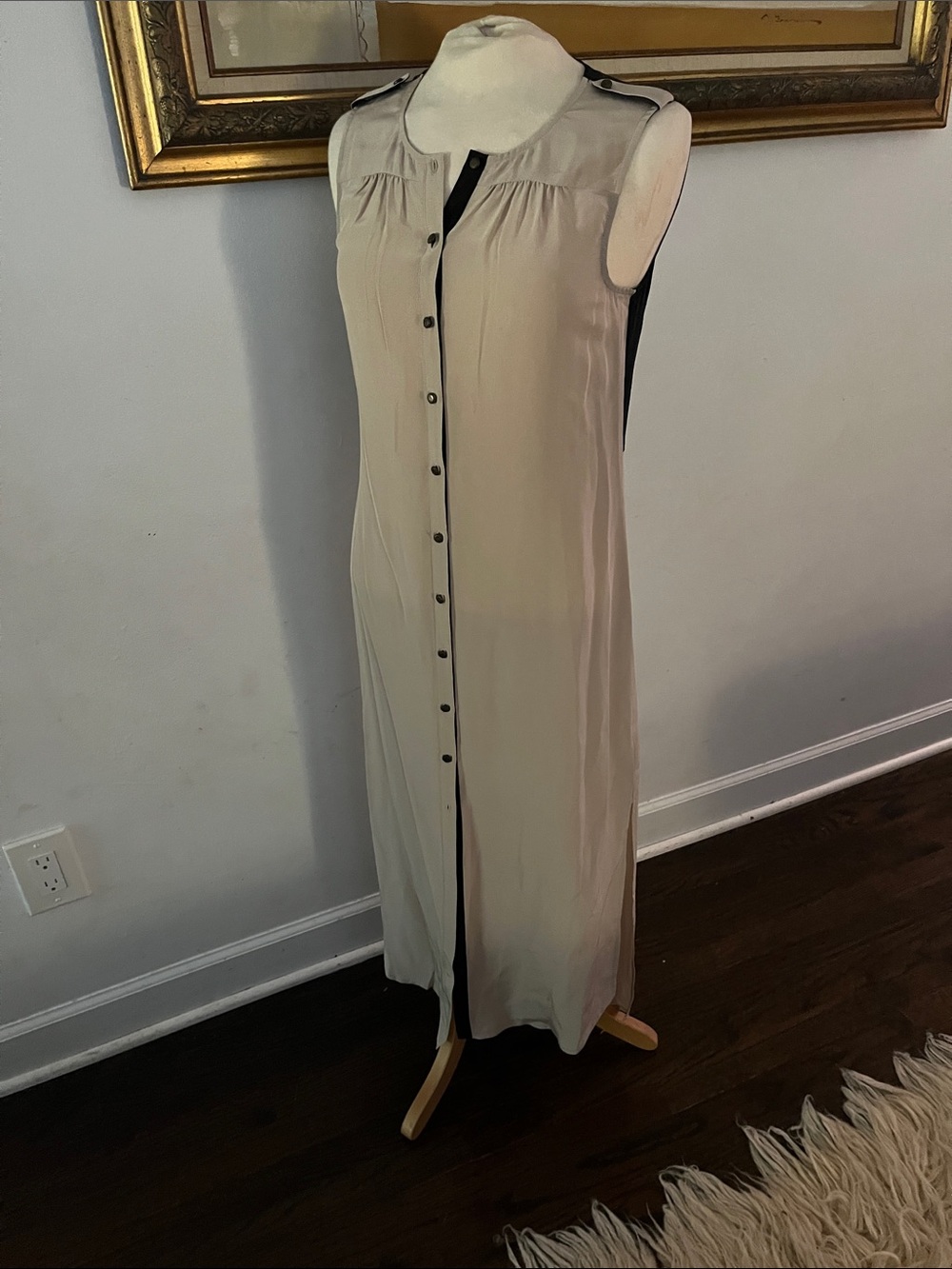 Twelfth Street by Cynthia Vincent Cream Maxi Skirt with Black Trim